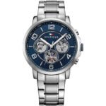 Tommy Hilfiger Keagan Blue Dial Silver Steel Strap Watch for Men - 1791293