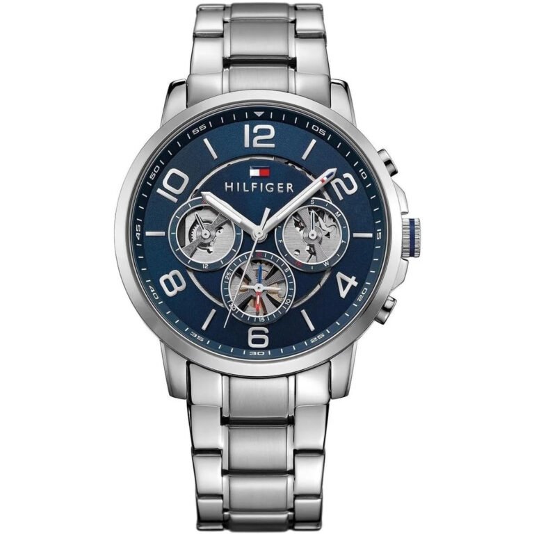 Tommy Hilfiger Keagan Blue Dial Silver Steel Strap Watch for Men - 1791293