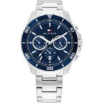 Tommy Hilfiger Jordan Chronograph Blue Dial Silver Steel Strap Watch For Men - 1792094