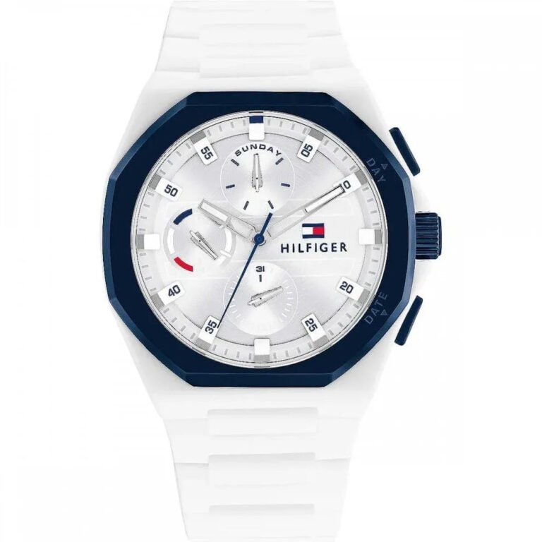 Tommy Hilfiger watch model 1792150 white balloon and silicone bracelet