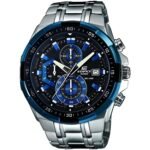 Casio Edifice Chronograph Watch for Men Black Dial with Silver Stainless steel Strap EFR-539D-1A2VUEF