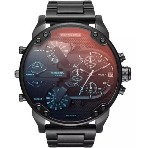 Diesel Mr Daddy 2.0 Chronograph Black Dial Black Steel Strap Watch For Men - DZ7395