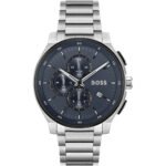 Hugo Boss Peak 2.0 Chronograph Blue Dial SIlver Steel Strap Watch for Men - 1514189