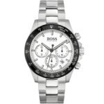 Hugo Boss Hero Chronograph White Dial Silver Steel Strap Watch for Men - 1513875