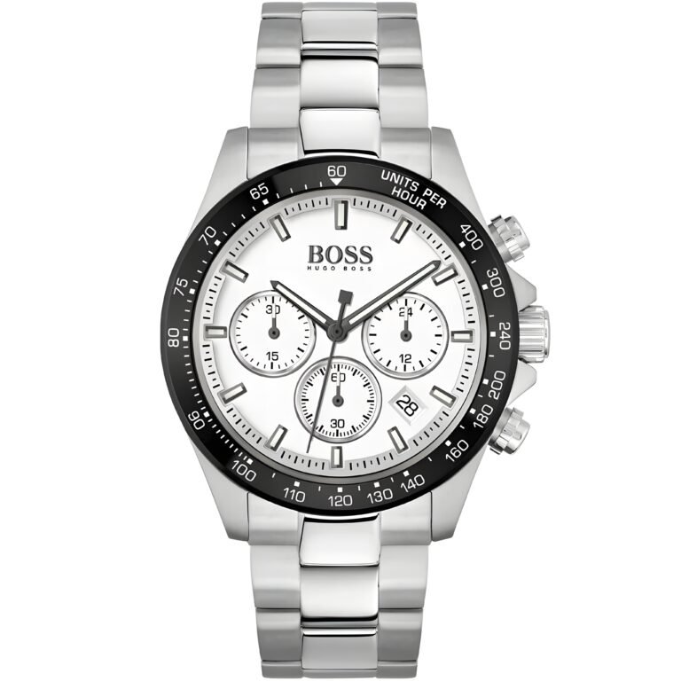 Hugo Boss Hero Chronograph White Dial Silver Steel Strap Watch for Men - 1513875