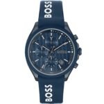 Hugo Boss Velocity Chronograph Blue Dial Blue Rubber Strap Watch For Men - 1514061