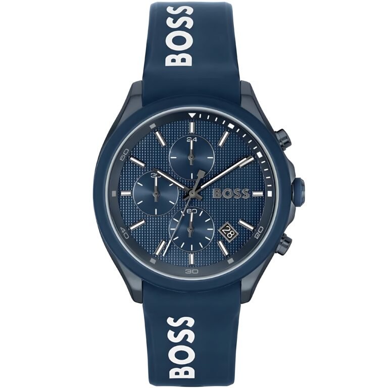 Hugo Boss Velocity Chronograph Blue Dial Blue Rubber Strap Watch For Men - 1514061