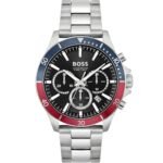 Hugo Boss Troper Chronograph Black Dial Silver Steel Strap Watch For Men - 1514108