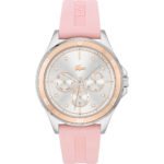 Lacoste Multi Dial Quartz Watch for Women with Pink Silicone Strap - 2001245, White, Strap.