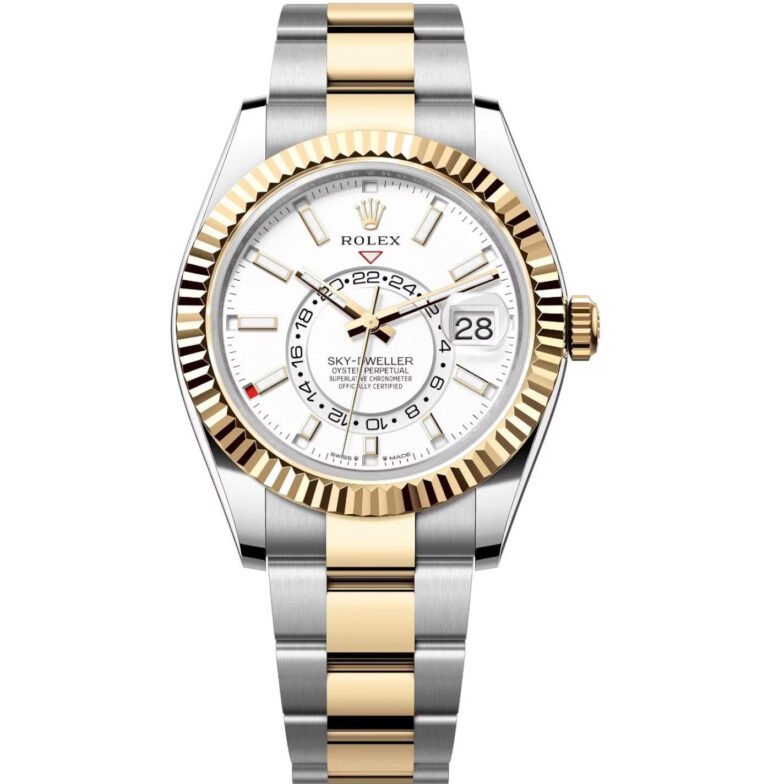 Rolex Men's Sky Dweller Silver x Gold Watch Automatic size 42mm