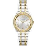 Guess Cosmo Diamonds Silver Dial Two Tone Steel Strap Watch for Women - GW0033L4