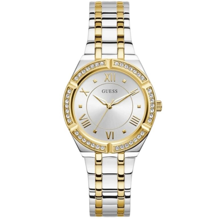 Guess Cosmo Diamonds Silver Dial Two Tone Steel Strap Watch for Women - GW0033L4