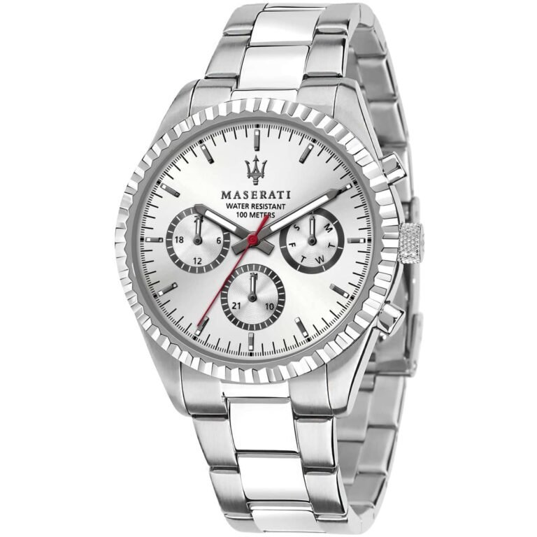 Maserati Competizione Silver Dial Silver Steel Strap Watch For Men - R8853100018