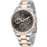 Maserati Competizione Analog Black Dial Two Tone Stainless Steel Strap Watch For Men - R8853100020