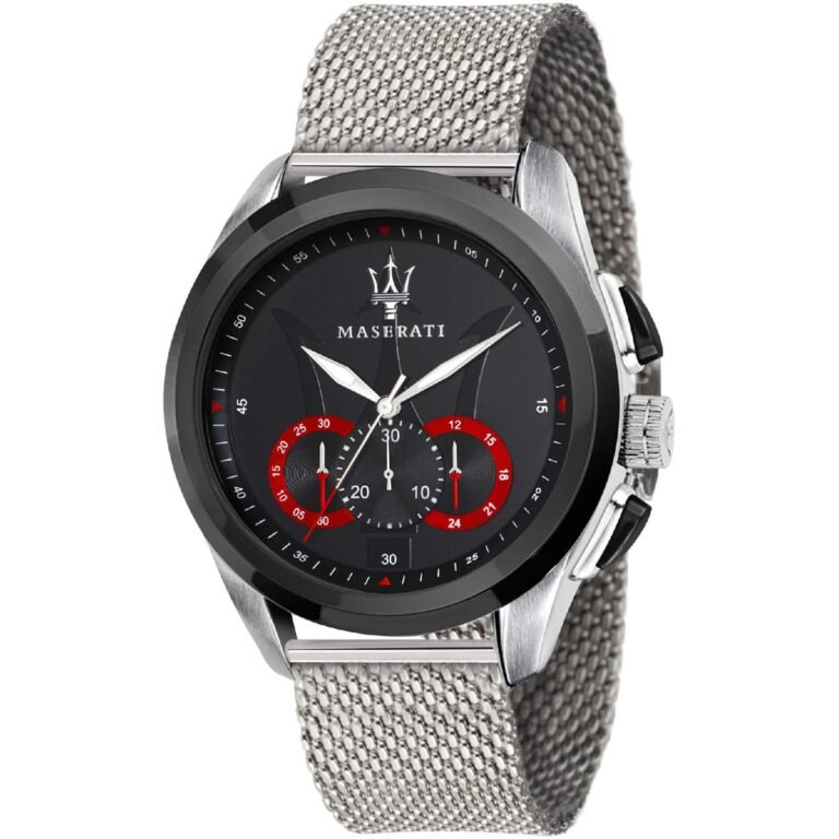 Maserati Traguardo Black Dial Silver Mesh Bracelet Watch For Men - R8873612005