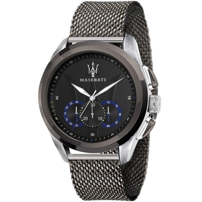 Maserati Traguardo Chronograph Black Dial Mesh Bracelet Watch For Men - R8873612006