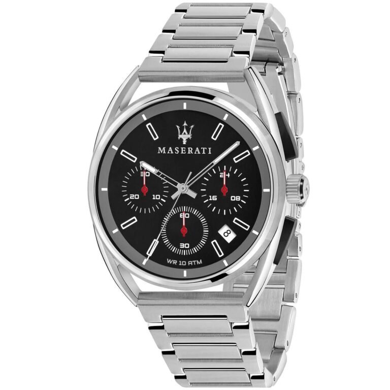 Maserati Trimarano Chronograph Black Dial Silver Stainless Steel Strap Watch For Men - R8873632003