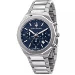 Maserati Stile Blue Dial Silver Steel Strap Watch For Men - R8873642006