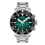 Tissot Seastar 1000 Chronograph Green Dial Silver Steel Strap Watch For Men - T120.417.11.091.01