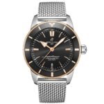 Breitling Superocean Heritage B20 44 Black Dial Silver Mesh Bracelet Watch for Men - UB2030121B1A1