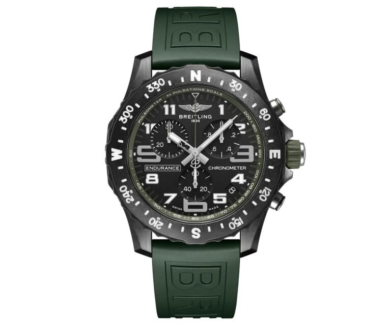 Breitling Endurance Pro Black Dial Green Rubber Strap Watch for Men - X82310D31B1S1