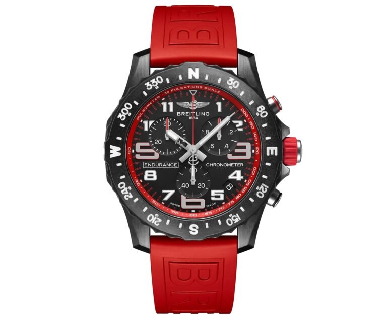 Breitling Endurance Pro Black Dial Red Rubber Strap Watch for Men - X82310D91B1S1